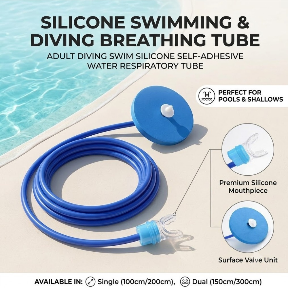 Aquatic Diving - Selang Pernapasan Silikon untuk Menyelam Dewasa,